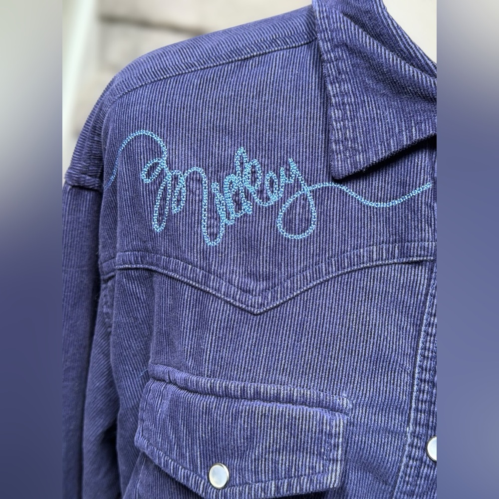 Vintage 90s Mickey Mouse Unlimited Corduroy Embroidered Western Shirt Cowgirl - Picture 3 of 15
